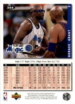 1994-95 Collector's Choice #354 Horace Grant Back