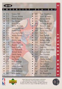 1994-95 Collector's Choice #419 Shawn Bradley Back