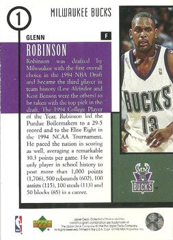 1994-95 Collector's Choice - 1994 NBA Draft Lottery Picks Exchange #1 Glenn Robinson Back