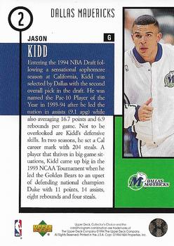 1994-95 Collector's Choice - 1994 NBA Draft Lottery Picks Exchange #2 Jason Kidd Back