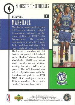 1994-95 Collector's Choice - 1994 NBA Draft Lottery Picks Exchange #4 Donyell Marshall Back