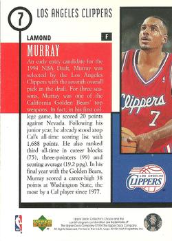 1994-95 Collector's Choice - 1994 NBA Draft Lottery Picks Exchange #7 Lamond Murray Back