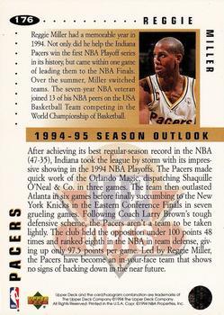 1994-95 Collector's Choice - Gold Signature #176 Reggie Miller Back