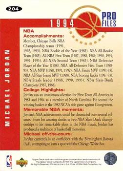 1994-95 Collector's Choice - Gold Signature #204 Michael Jordan Back