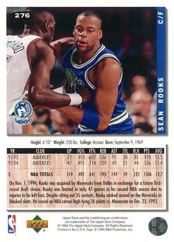 1994-95 Collector's Choice - Gold Signature #276 Sean Rooks Back