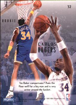 1994-95 SkyBox E-Motion #32 Carlos Rogers Back