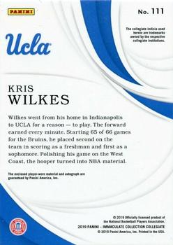 2019-20 Panini Immaculate Collection Collegiate - Rookie Patch Autographs - Team Slogan #111 Kris Wilkes Back