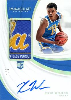 2019-20 Panini Immaculate Collection Collegiate - Rookie Patch Autographs - Team Slogan #111 Kris Wilkes Front