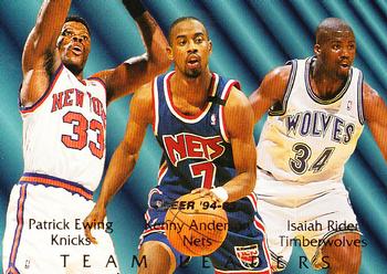 1994-95 Fleer - Team Leaders #6 Patrick Ewing / Kenny Anderson / Isaiah Rider Front