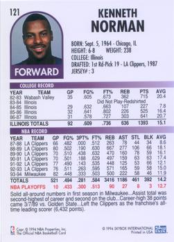 1994-95 Hoops #121 Ken Norman Back