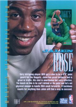 1994-95 Hoops - Magic's All-Rookies Foil-Tech #FAR-9 Jalen Rose Back