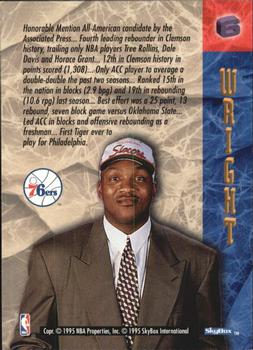 1994-95 Hoops - NBA Draft Lottery Pick Exchange #6 Sharone Wright Back