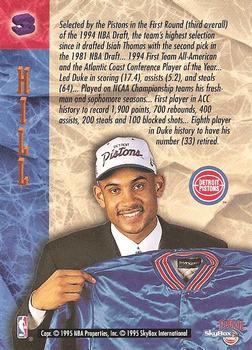 1994-95 Hoops - NBA Draft Lottery Pick Exchange #3 Grant Hill Back