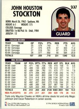 1994-95 Hoops - Supreme Court #SC47 John Stockton Back