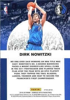 2019-20 Donruss Optic - Winner Stays Gold Wave #2 Dirk Nowitzki Back
