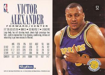 1994-95 SkyBox Premium #52 Victor Alexander Back
