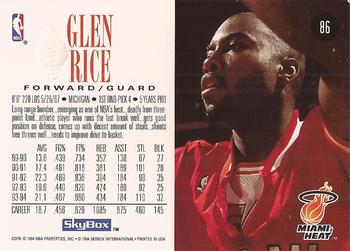 1994-95 SkyBox Premium #86 Glen Rice Back