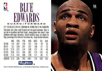 1994-95 SkyBox Premium #94 Blue Edwards Back