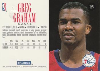 1994-95 SkyBox Premium #125 Greg Graham Back