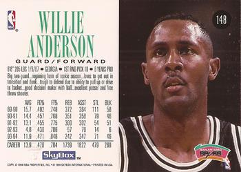 1994-95 SkyBox Premium #148 Willie Anderson Back