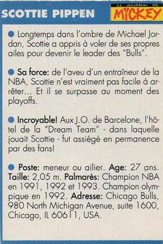 1994 Mickey Mouse Magazine Stars of the NBA (France) #NNO Scottie Pippen Back