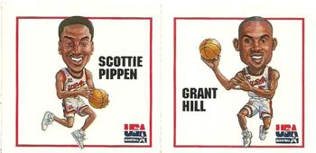 1995 Kraft/Upper Deck Team USA - Dream Team 'Toons Stickers #NNO Scottie Pippen / Grant Hill Front