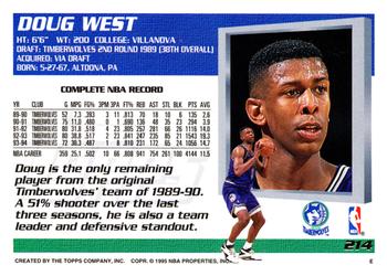1994-95 Topps #214 Doug West Back
