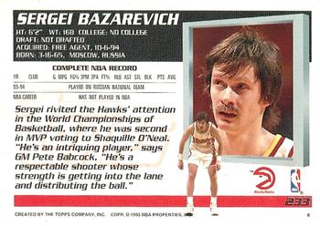 1994-95 Topps #233 Sergei Bazarevich Back