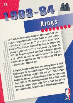 1994 Upper Deck McDonald's Teams (French) #23 Sacramento Kings Back