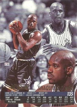 1994-95 Ultra #135 Shaquille O'Neal Back