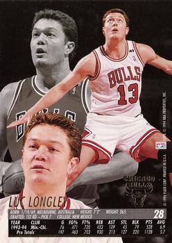 1994-95 Ultra #28 Luc Longley Back