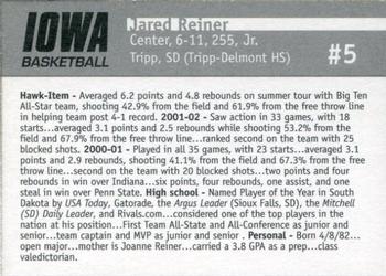 2002-03 Iowa Hawkeyes #NNO Jared Reiner Back
