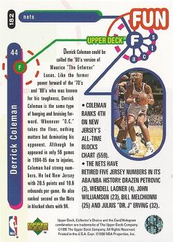 1995-96 Collector's Choice #182 Derrick Coleman Back