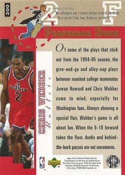 1995-96 Collector's Choice #200 Chris Webber Back