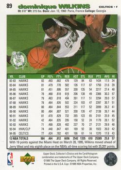 1995-96 Collector's Choice #89 Dominique Wilkins Back
