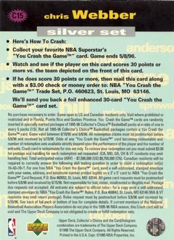 1995-96 Collector's Choice - You Crash the Game Silver: Scoring #C15 Chris Webber Back