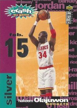 1995-96 Collector's Choice - You Crash the Game Silver: Assists/Rebounds #C16 Hakeem Olajuwon Front