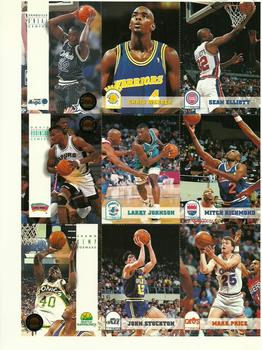 1993-94 Hoops - Promotional Panel 2 #NNO Uncut Sheet Front