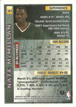 1995-96 Finest - Refractors #197 Nate McMillan Back