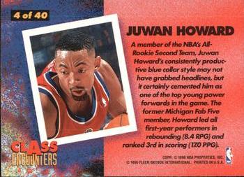 1995-96 Fleer - Class Encounters #4 Juwan Howard Back