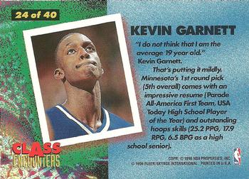 1995-96 Fleer - Class Encounters #24 Kevin Garnett Back