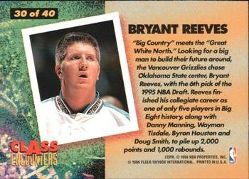 1995-96 Fleer - Class Encounters #30 Bryant Reeves Back