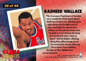 1995-96 Fleer - Class Encounters #38 Rasheed Wallace Back
