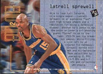 1995-96 Fleer - End 2 End #18 Latrell Sprewell Back