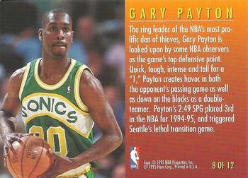 1995-96 Fleer - Total D #8 Gary Payton Back