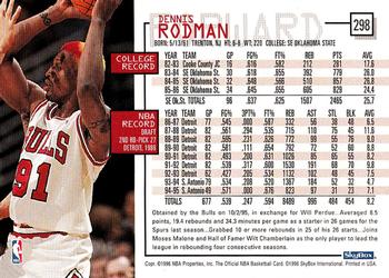 1995-96 Hoops #298 Dennis Rodman Back