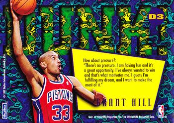 1995-96 Hoops - Grant Hill Dunks #D3 Grant Hill Back