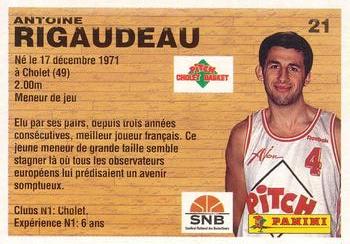 1993-94 Panini (LNB) #21 Antoine Rigaudeau Back