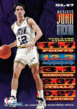 1995-96 Hoops - Slamland #SL47 John Stockton Back