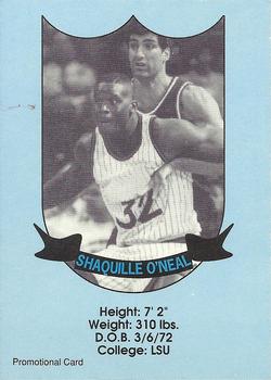 1992 Sports Journal Shaquille O'Neal (unlicensed) #NNO Shaquille O'Neal Back